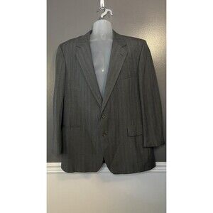 Talbot Jaimes Blazer Mens 48L Gray Pinstripe Two Button Notch Lapel Made in USA